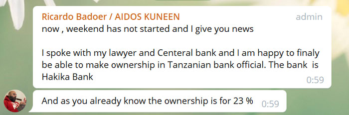 タンザニア銀行名発表